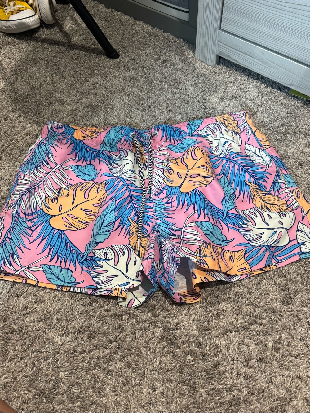 Women's Pink Tropical Athletic Shorts